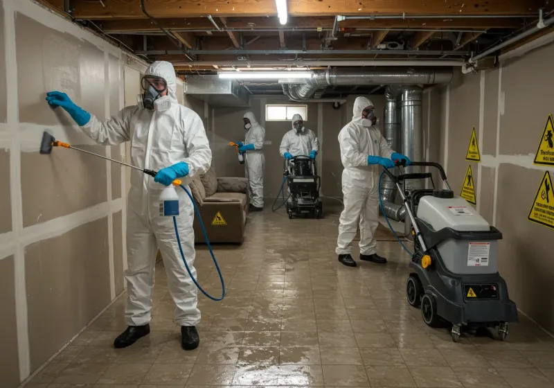 Basement Moisture Removal and Structural Drying process in Hamilton, GA